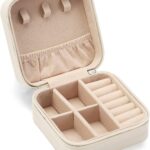 Travel Jewelry Case, Mini Portable Jewelry Travel Boxes, Small Jewelry Organizer for Rings, Earrings, Pendants, Watches, Necklaces, Lipsticks Organizer Storage Holder Case ZPROW(White)