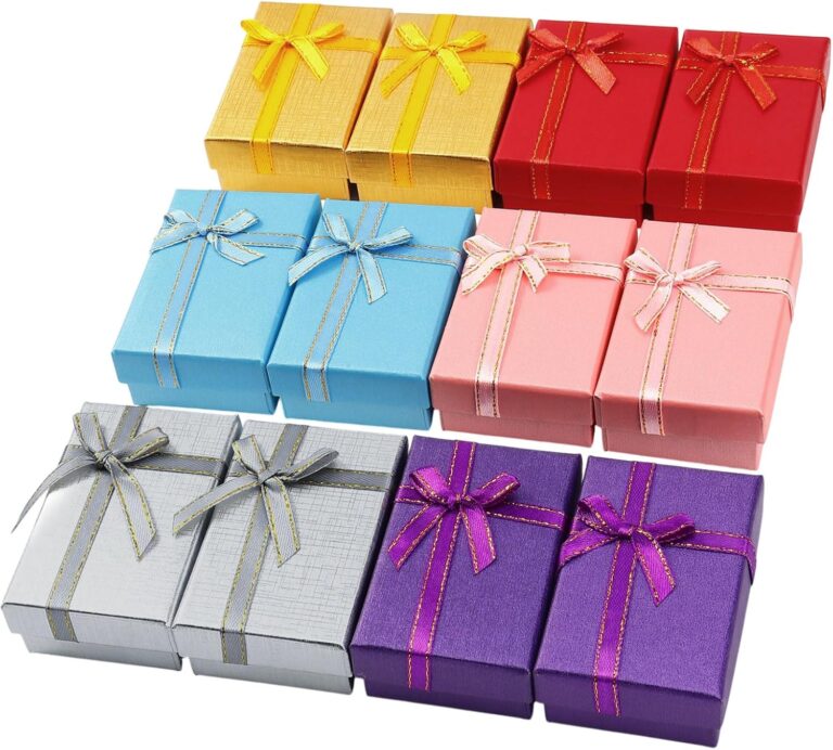 12 Pcs Small Jewelry Gift Boxes, 3.1 x 1.9 x 1 Inch Small Empty Gift Boxes Set for Earrings Rings Necklaces, Jewelry Gifts Box for Wedding Anniversaries Birthday Valentine’s Day