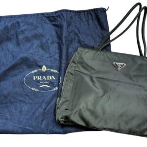 PRADA Nylon Shoulder Bag Tote Bag Tesuto Black Medium Women Italy 117880