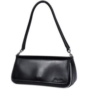 Prada One Shoulder Leather Black Handbag B10690 #BS4451