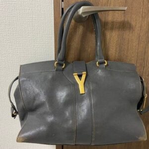 YVES SAINT LAURENT YSL Cabas Chyc 2WAY Handbag Shoulder Bag Black Good