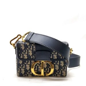 Christian Dior Shoulder Bag Navy Blue Canvas 3988744
