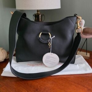 See by Chloe Joan Small Top Handle Bag Black Leather Shoulder Purse