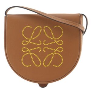 LOEWE Heel pouch mini Shoulder Bag 102027 anagram Pochette Brown leather Women