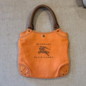 Vintage Burberry Blue Label Orange Canvas Tote RARE Y2K