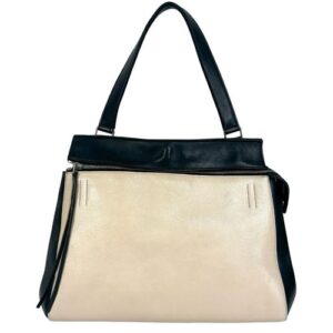CELINE Edge medium Shoulder Bag Handbag By color Black / beige leather