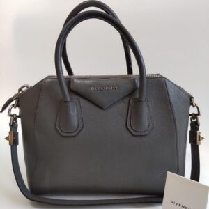 Givenchy Antigona Goat Leather 2Way Shoulder Hand Bag Gray from Japan