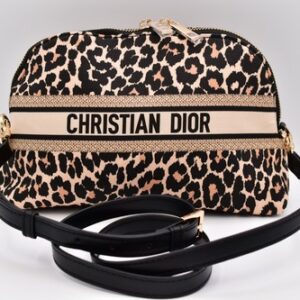 Christian Dior Beauty Mitzah Leopard Cosmetic Makeup Pouch GWP Canvas Bag New