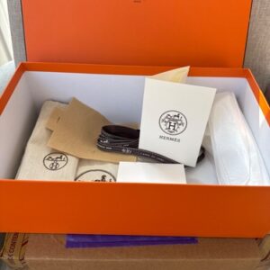 Hermes Mini Kelly Full Original Set Box Dust Bag Ribbon Felt Etc Authentic New