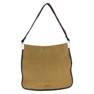 GUCCI Web Stripe 001 4321 Hobo Shoulder Bag Handbags Beige camel canvas GG