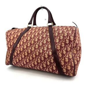 Christian Dior Trotter Handbag Boston Bag Bordeaux Red V intage