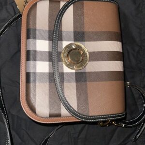 NWT 100% Authentic Burberry Dark Birch Brown Small Elizabeth Bag