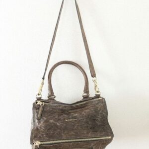 GIVENCHY PANDORA Box 2WAY Shoulder bag Handbag Leather Auth Brown Medium size