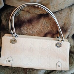 Dior Vintage Cannage Soft East West Lady Dior in Beige