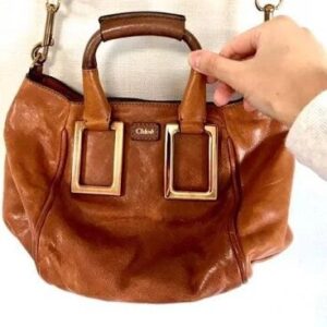 authentic-chloe-2way-handbag-leather-brown-women-tote-bag-shoulder-bag - Luxe Faves