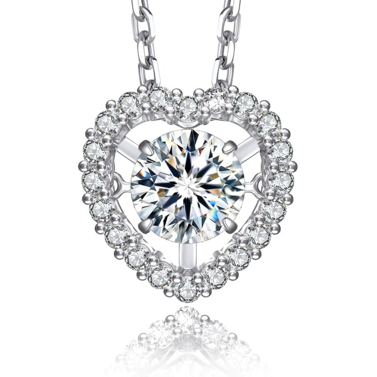 MomentWish Moissanite Necklace, Anniversary Necklace for Women, D Color VVS1……